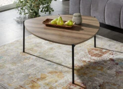 Couchtisch Im Loft-Design Mit Metallgestell -Heim Schmücken Geschäft couchtisch im loft design mit metallgestell farbe nussbaum