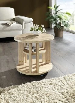 Couchtisch Mit 2 Ablageflächen Und 4 Rollen -Heim Schmücken Geschäft couchtisch mit 2 ablageflaechen und 4 rollen farbe eiche sonoma