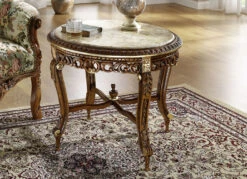 Couchtisch Mit Echter Marmorplatte Und Echter Blattgoldauflage