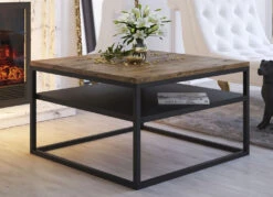 Couchtisch Mit Gestell Und Ablage Aus Stahl -Heim Schmücken Geschäft couchtisch mit gestell und ablage aus stahl farbe eiche dunkel schwarz