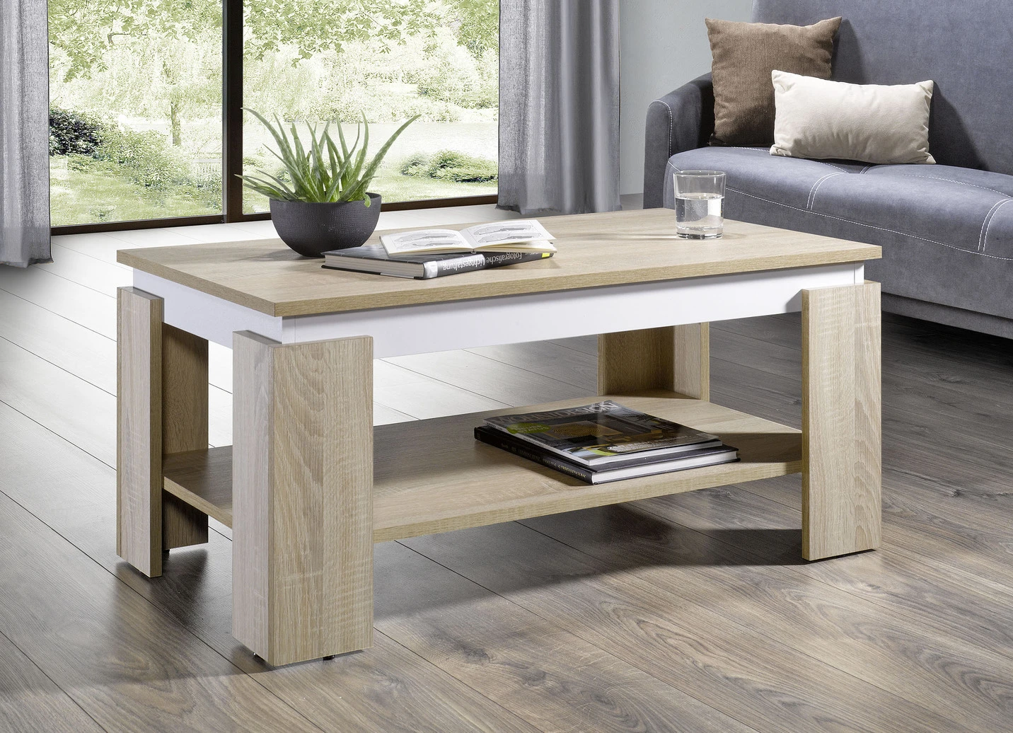 Couchtisch Mit Stylishen Holzstreben 4 Couchtisch Mit Stylishen Holzstreben – Bild 2