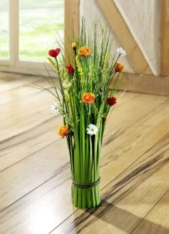 Deko-Gras Aus Hochwertigem Kunst Und Textilmaterial Gefertigt