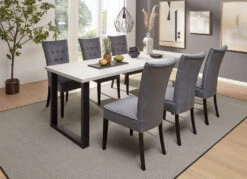 Elegante Essgruppe, 5-teilig -Heim Schmücken Geschäft elegante essgruppe 5 teilig farbe graublau beton