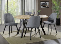 Esszimmermöbel Gusto Mit Samtbezug -Heim Schmücken Geschäft esszimmermoebel gusto mit samtbezug farbe grau schwarz 1