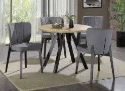 Esszimmermöbel Tulip Mit Textilbezug -Heim Schmücken Geschäft esszimmermoebel tulip mit textilbezug farbe grau schwarz 1