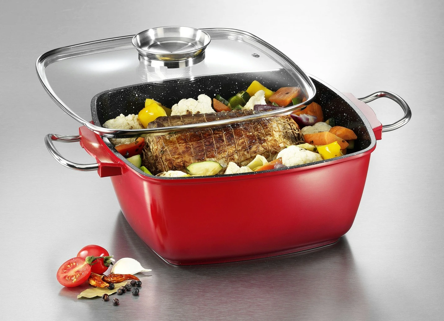 Extra Hoher Aluguss-Bräter Von King Mit Antihaft-Beschichtung 3 Extra Hoher Aluguss-Bräter Von King Mit Antihaft-Beschichtung