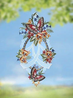 Fensterbild Schmetterling Aus Plauener Spitze