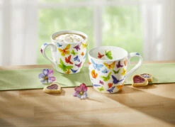 Henkelbecher Mit Schmetterlings-Motiv 2er-Set