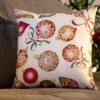 Kissenbezug Mit Weihnachtskugeln-Motiven -Heim Schmücken Geschäft kissenbezug mit weihnachtskugeln motiven farbe creme bunt