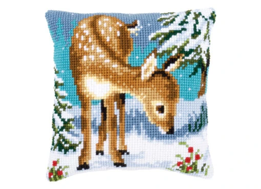 Kreuzstichkissen Mit Winter-Motiven