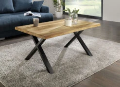 Moderner Couchtisch Mit Rustikaler Baumkante