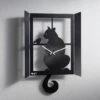 Originelle Wanduhr Mit Katzen-Motiv -Heim Schmücken Geschäft originelle wanduhr mit katzen motiv farbe schwarz
