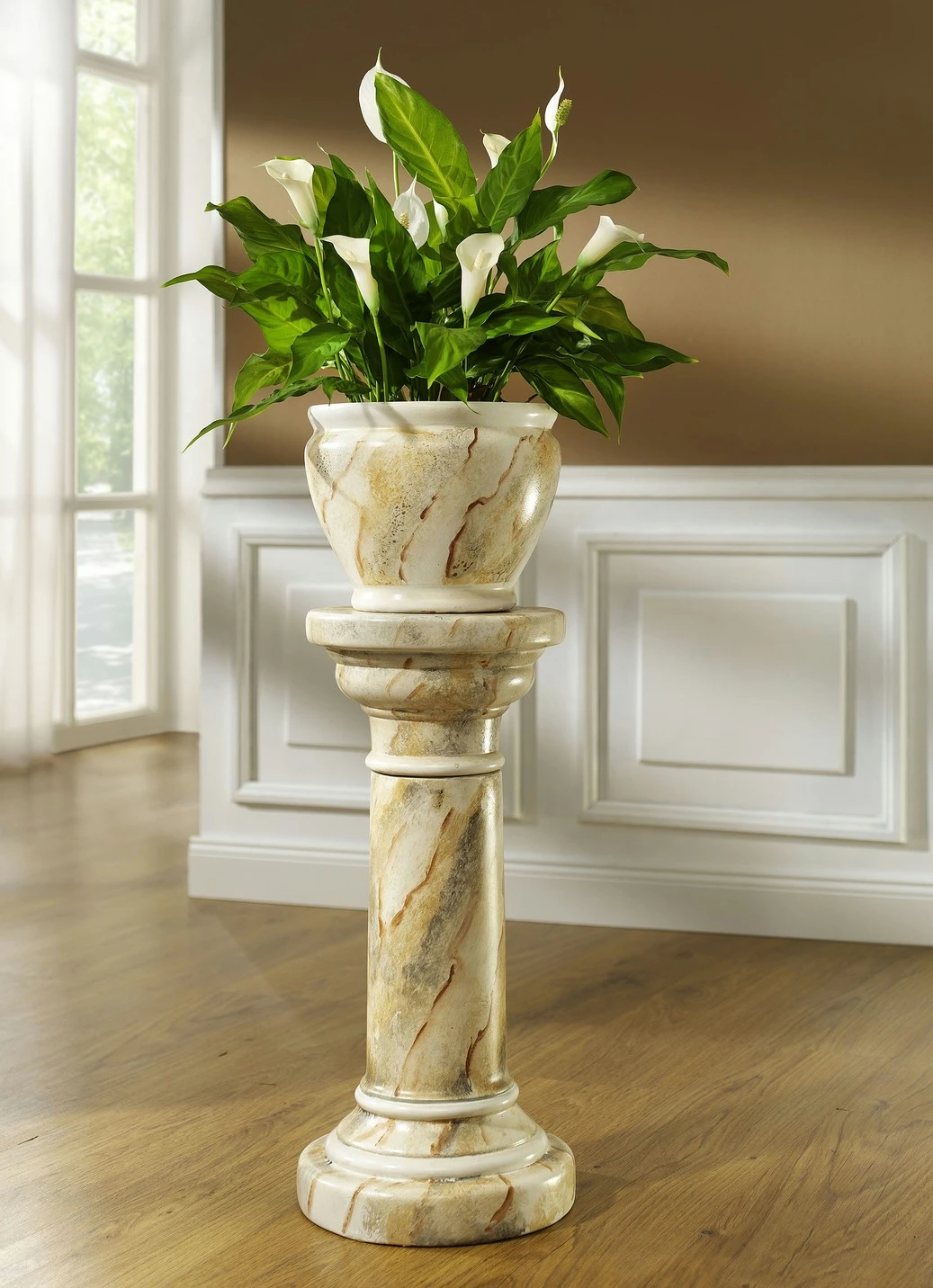 Säule Mit Übertopf In Handarbeit Hergestellt Und Bemalt 3 Säule Mit Übertopf In Handarbeit Hergestellt Und Bemalt