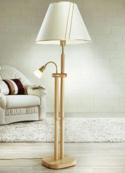 Stehleuchte Mit Leselampe -Heim Schmücken Geschäft stehleuchte mit leselampe farbe buche