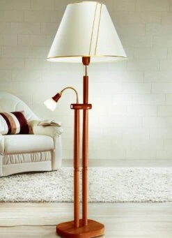 Stehleuchte Mit Leselampe -Heim Schmücken Geschäft stehleuchte mit leselampe farbe kirschbaum