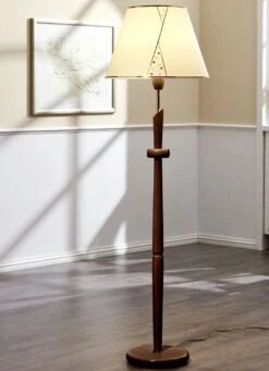 Stehleuchte Mit Stoffschirm -Heim Schmücken Geschäft stehleuchte mit stoffschirm farbe nussbaum 1