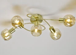 Stilechte Deckenleuchten Mit Getöntem Glas -Heim Schmücken Geschäft stilechte deckenleuchten mit getoentem glas farbe messing 2