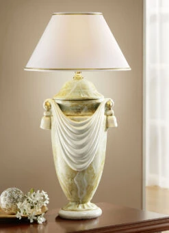 Heim Schmücken Geschäft -Heim Schmücken Geschäft stilvolle tischleuchte mit stofflampenschirm farbe marmor gruen