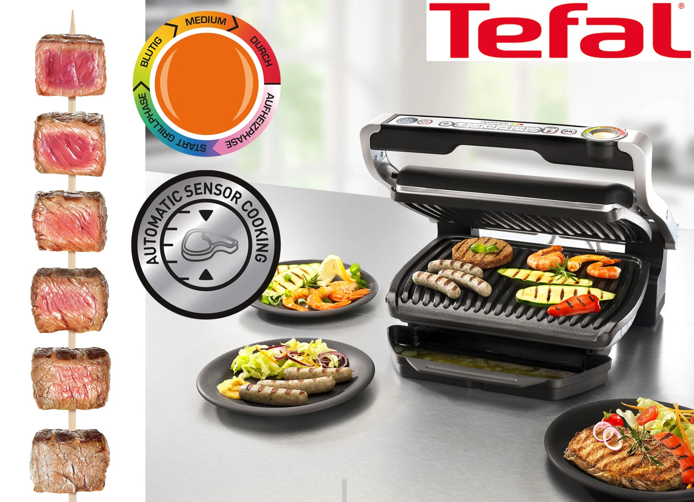 Tefal Tischgrill Aus Gebürstetem Edelstahl