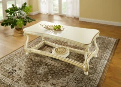 Teilmassiver Couchtisch -Heim Schmücken Geschäft teilmassiver couchtisch farbe creme gold