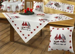 Tisch- Und Raumdekoration In Traumhafte Leinenoptik -Heim Schmücken Geschäft tisch und raumdekoration in traumhafte leinenoptik farbe weiss rot groesse 200